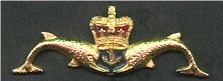 British, metal and enamel dolphins